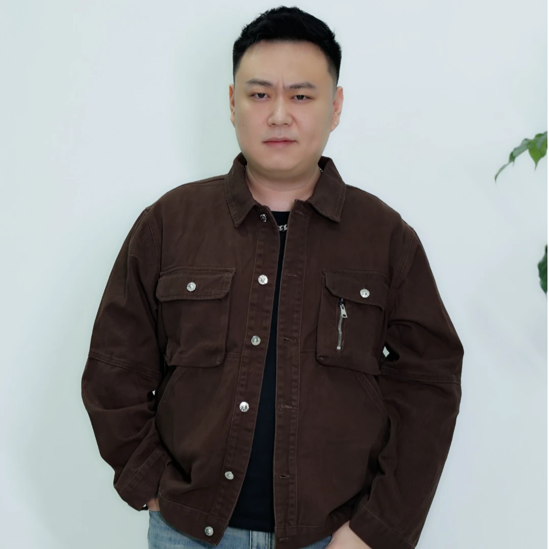 大码男装挺阔有型夹克时尚质感牛仔衣美式休闲复古潮流SBQ5022