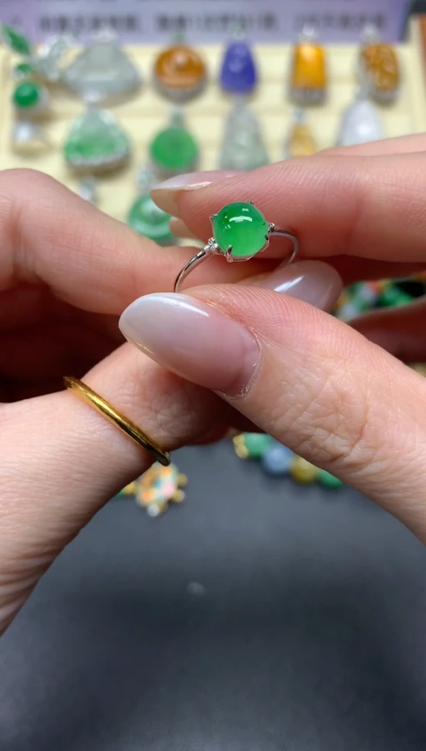 【闪购商品】翡翠戒指18K金镶嵌戒指|1500+150