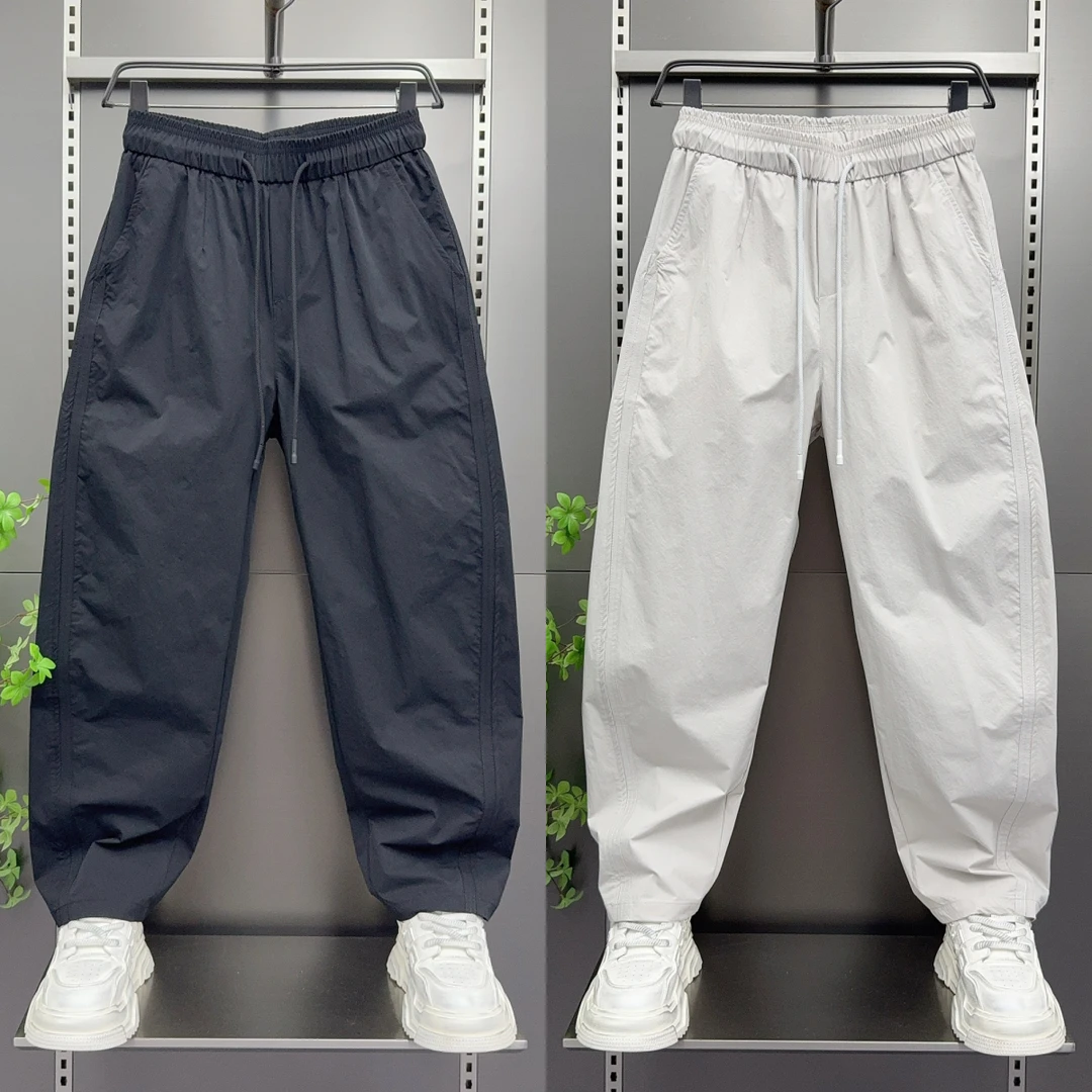 夏季薄款速干户外运动裤男潮牌宽松直筒哈伦裤韩版百搭痞帅休闲裤
