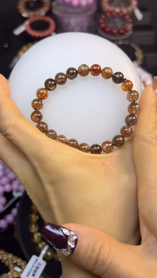 未镶嵌手串水晶黑金超8.2mm