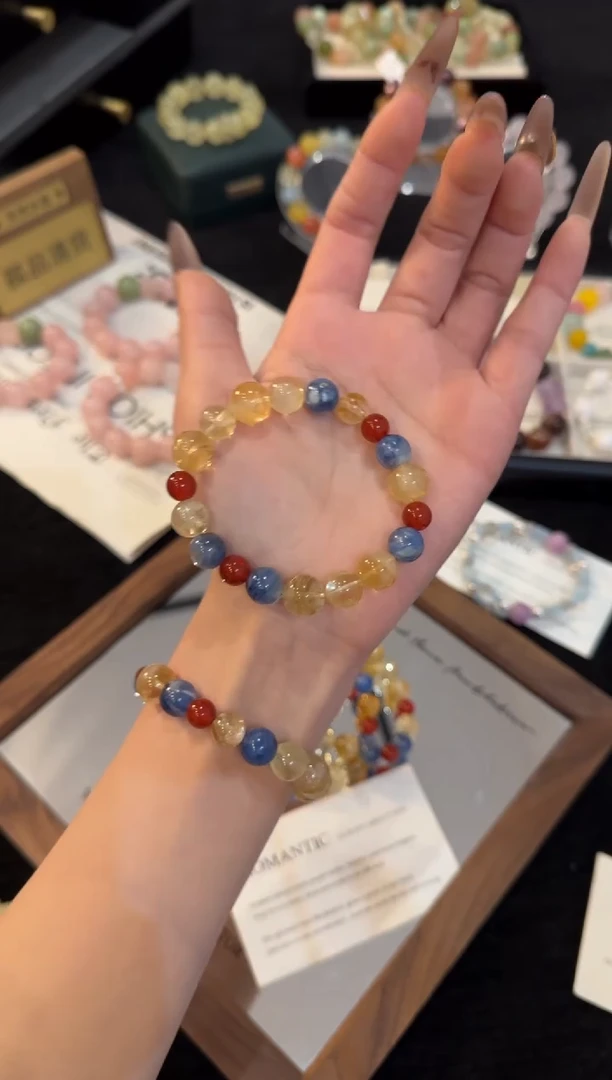合金手链水晶黄塔晶手链x3403