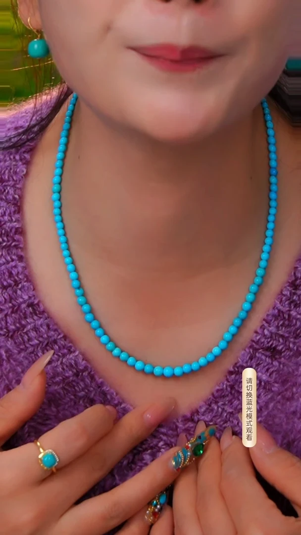 银S925镶嵌绿松石项链多样性发货一件