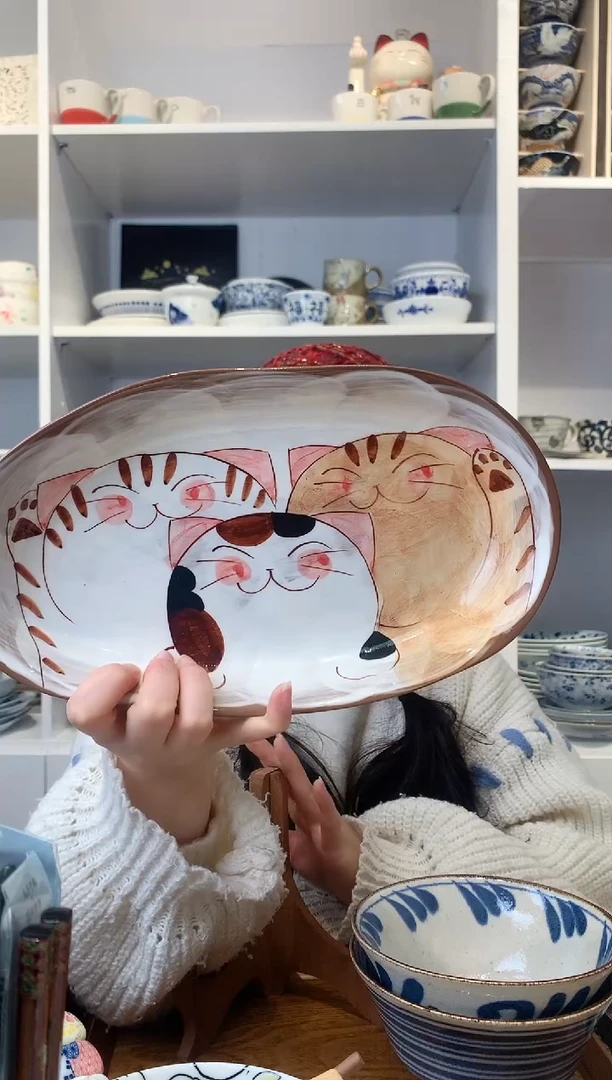 【闪购商品】钛合金日本进口高档三只猫盘子