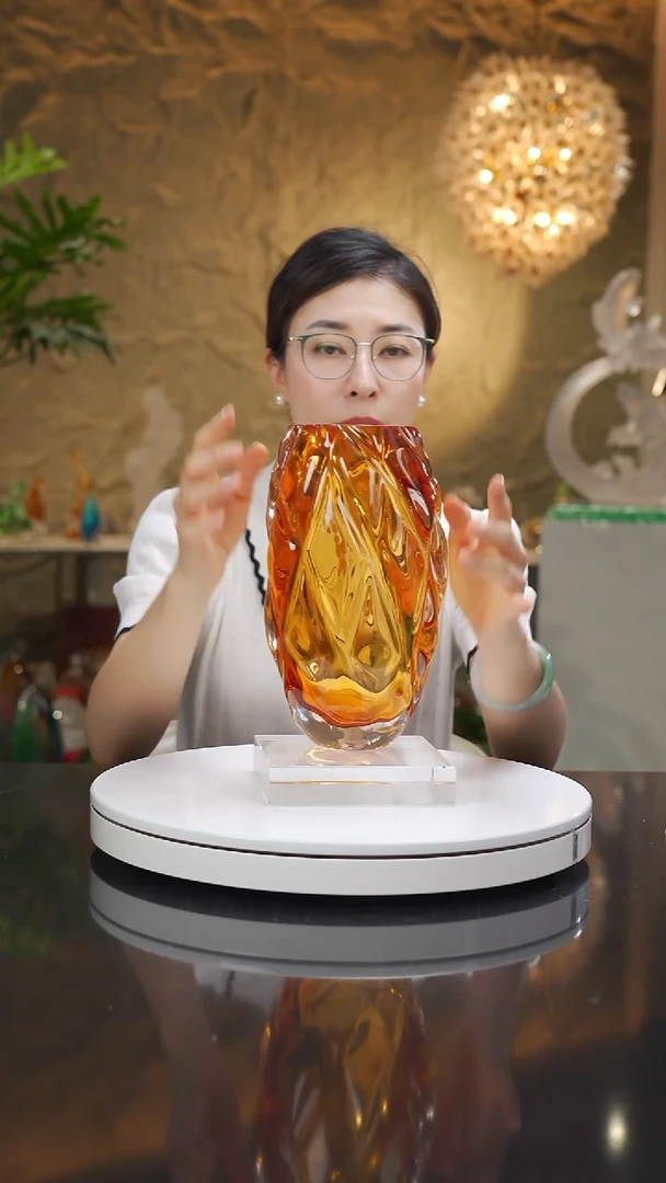 琉璃手工艺品福利琥珀花瓶