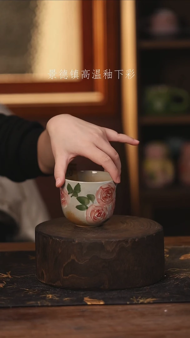 陶瓷景德镇高温釉下手绘陶瓷@L820@