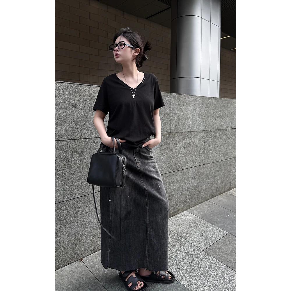 LA CALLA亚麻桑蚕丝中古克罗T恤YY-M-5334