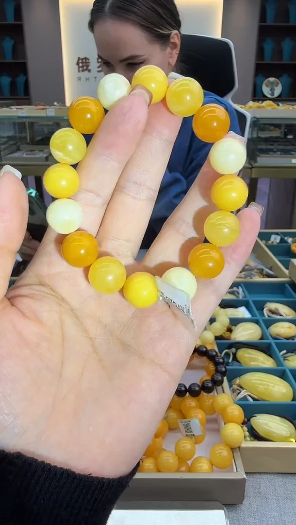 手链琥珀未镶嵌108秒拍号 假一罚三