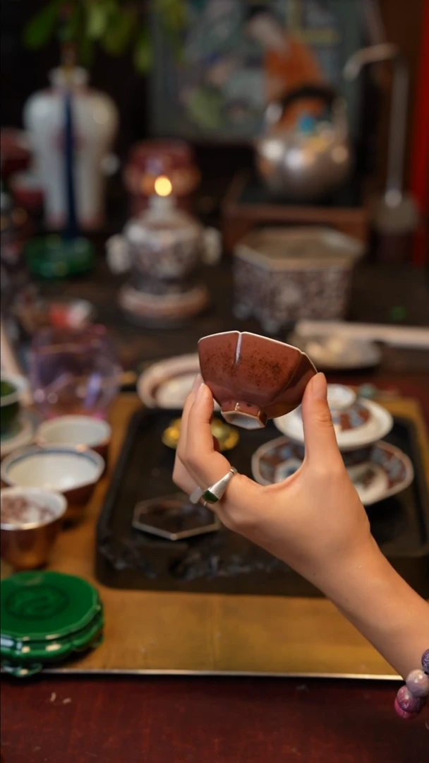泰**爸正萌堂枣皮红杯子 景德镇陶瓷