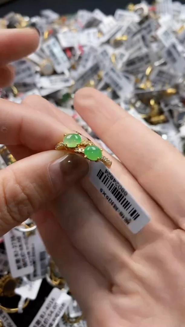 翡翠戒指银S925镶嵌2222-----2