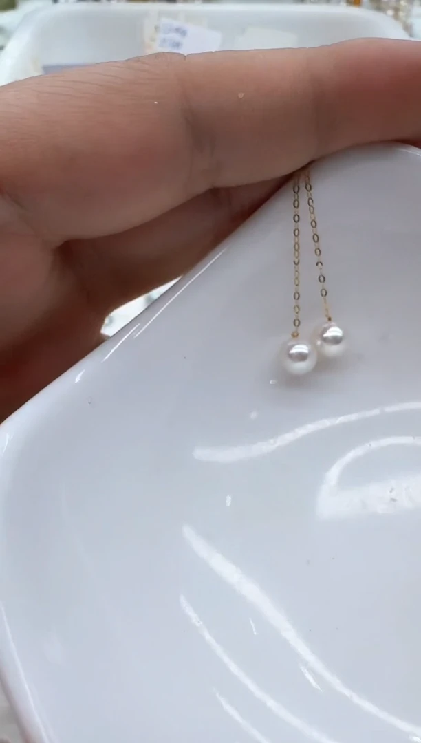 【闪购商品】淡水珍珠耳饰18K金镶嵌非基地发货不带证书