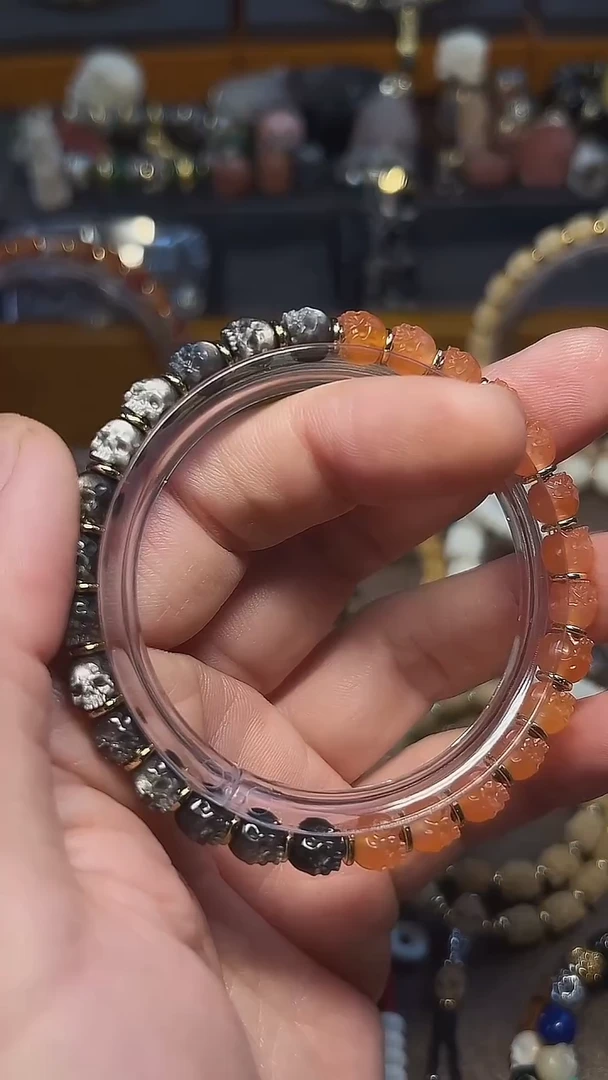 贝壳手串/手链谭**凡双拼半鄂骷髅手串