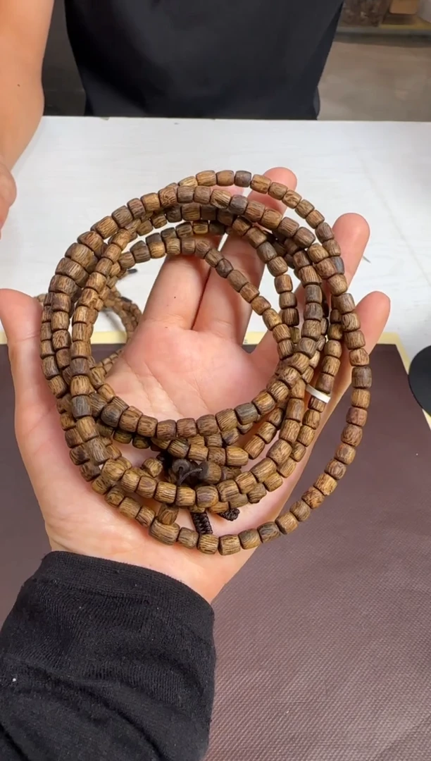 手串沉香99沉海南绿棋金沙叶（红金猊）树心油桶珠长串多样性发1