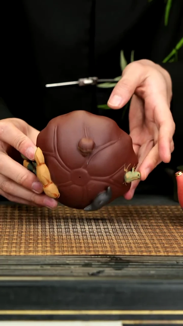 【闪购商品】紫砂茶壶12荷塘三宝 壶承