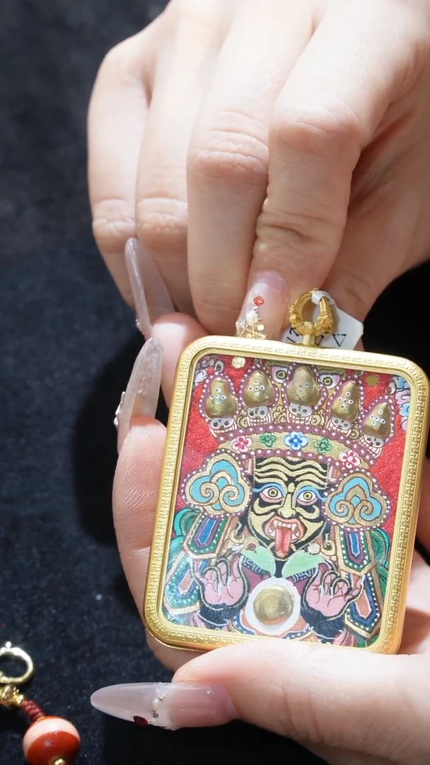 吊坠红唐扎基拉姆大白伞FA手唐卡吊坠/多样性发其一