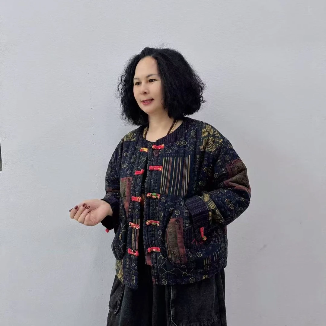 T25398新款复古新中式盘扣棉衣（建议160斤内）