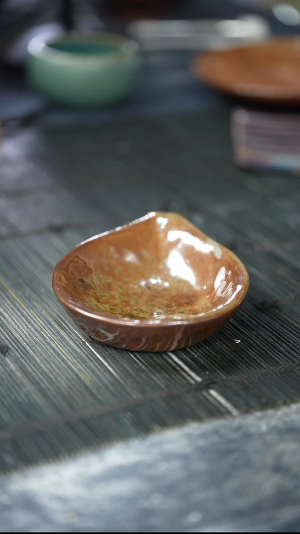 浪鬼家釉绘柴烧醇**光碟  微瑕