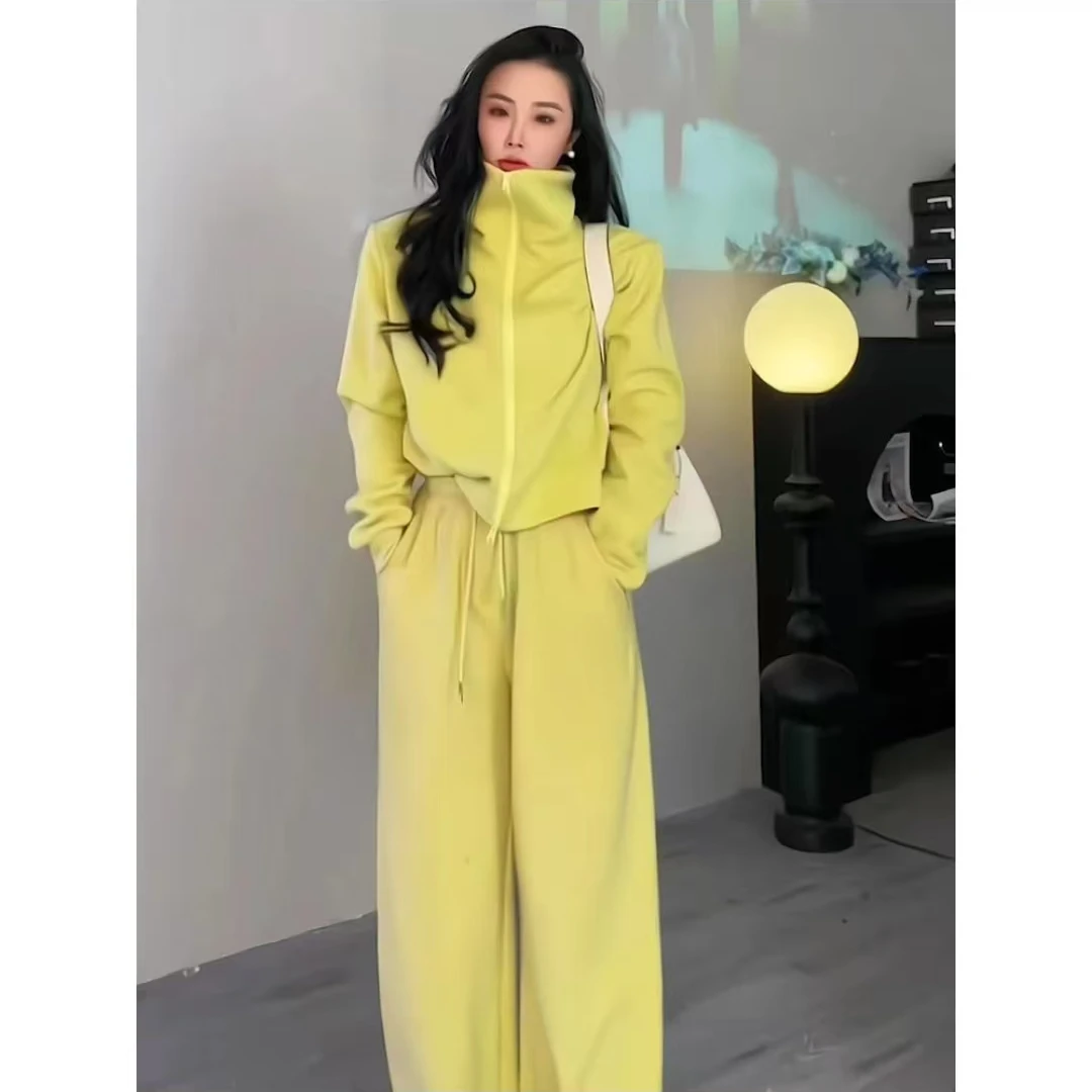 欧货休闲运动套装女春秋2025年新款韩版宽松显瘦阔腿裤两件套显瘦