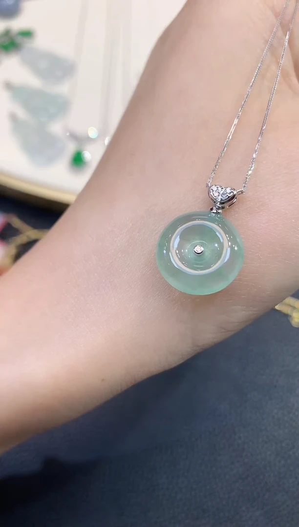 套链18K金镶嵌翡翠A24 多样性发货一件