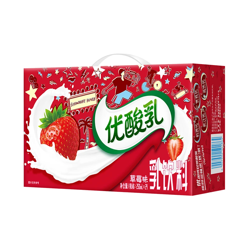 【3月】伊利优酸乳乳饮料草莓味 含乳饮料早餐饮品250ml*24盒