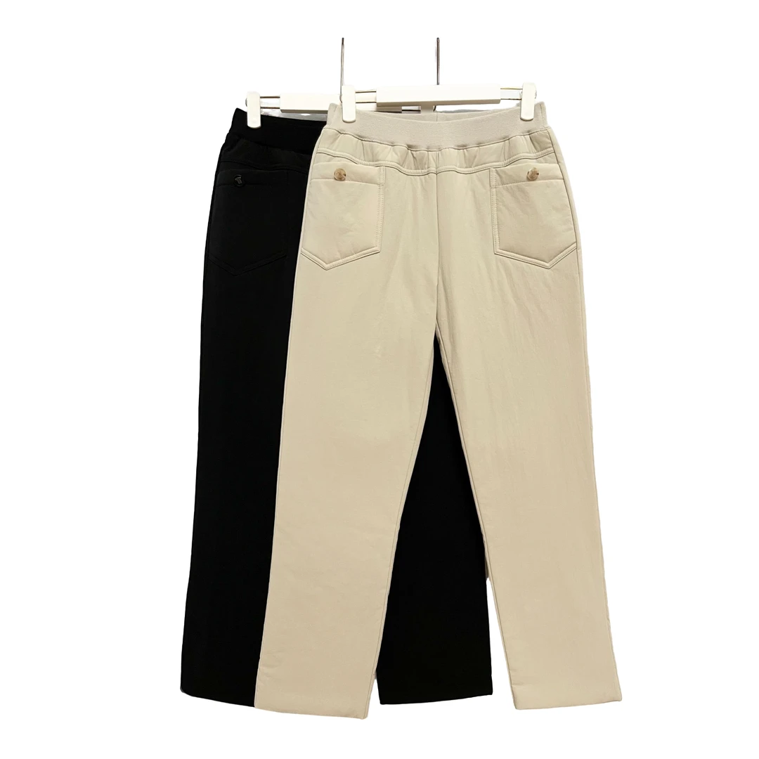 【延盛-棉裤】韩国冬新款松紧腰四口袋时尚舒适轻薄女士棉裤休闲裤