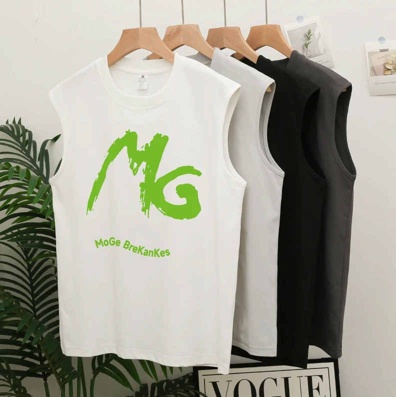 2无袖MG大图迪桑棉t恤宽松时尚百搭半袖男款背心