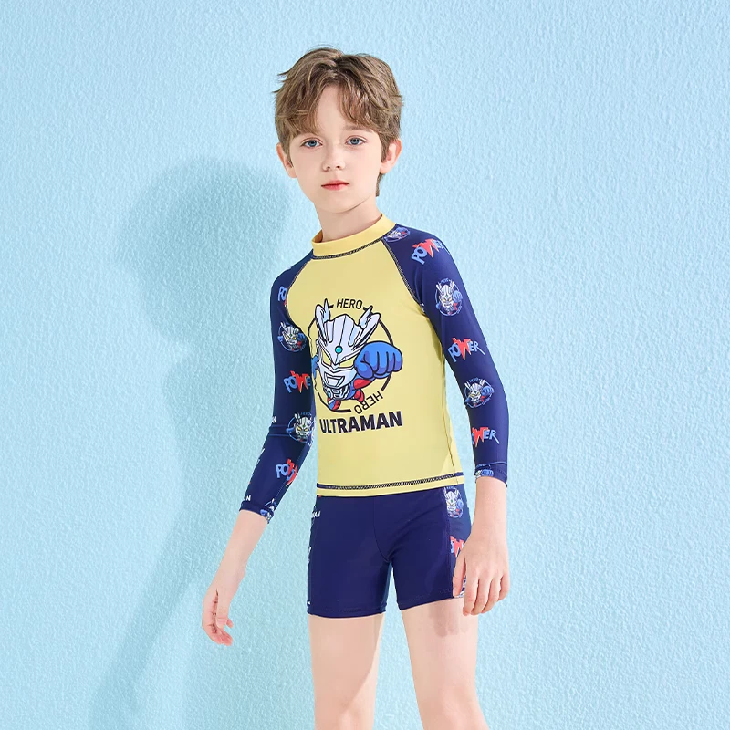 SU230209儿童泳衣男童夏季赛罗奥特曼分体游泳衣男孩速干泳装