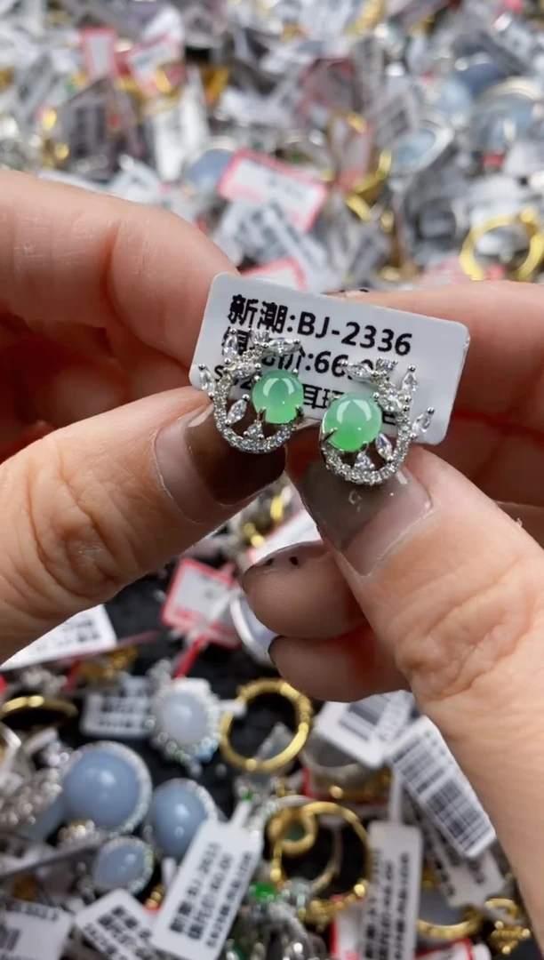 翡翠戒指银S925镶嵌333------6