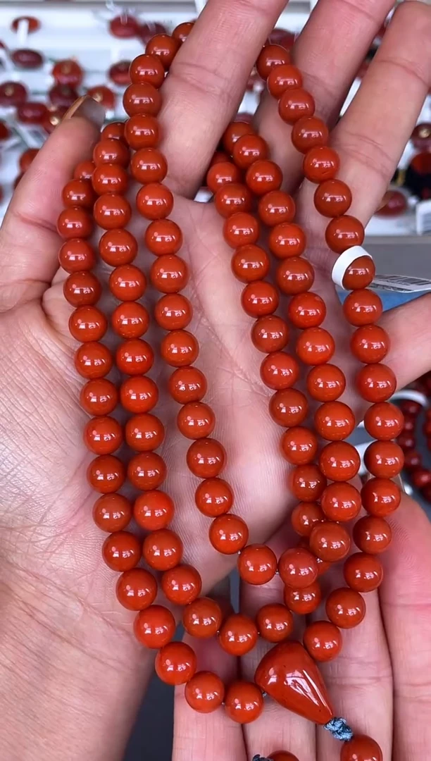 未镶嵌手串南红玛瑙绫*N44凉山瓦西料原矿纯正色柿子锦多圈