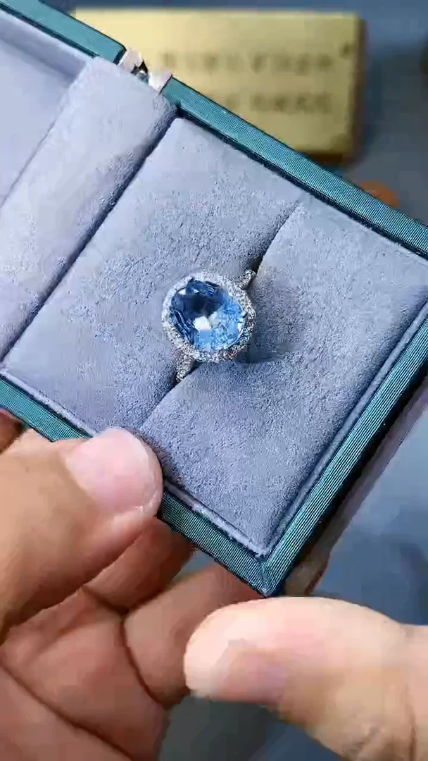 【闪购商品】海蓝宝石戒指银S925镶嵌354
