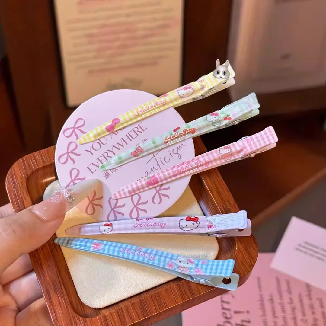 2025新款甜美可爱kt猫一字夹刘海夹网红边夹少女心鸭嘴夹发夹头饰