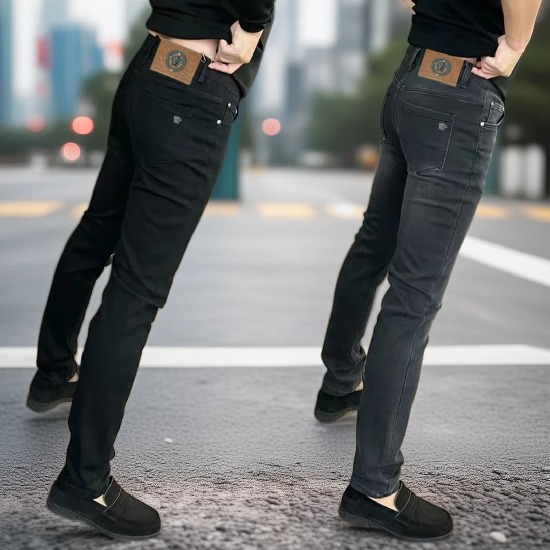 弹力小直筒长裤轻奢商务韩版修身显瘦欧货休闲裤牛仔裤男秋冬男款