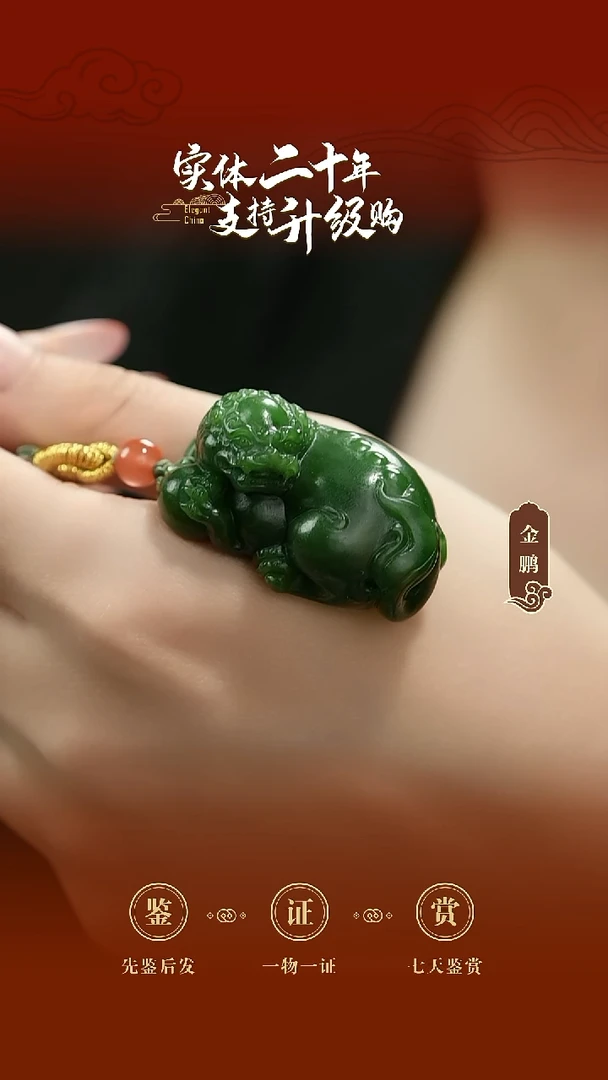 吊坠(赠链)未镶嵌和田玉碧玉有求必应挂件41.59g