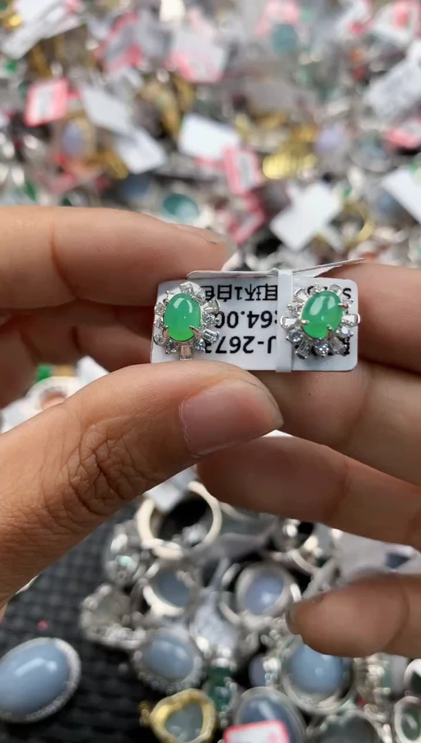 银S925镶嵌戒指翡翠13                   5