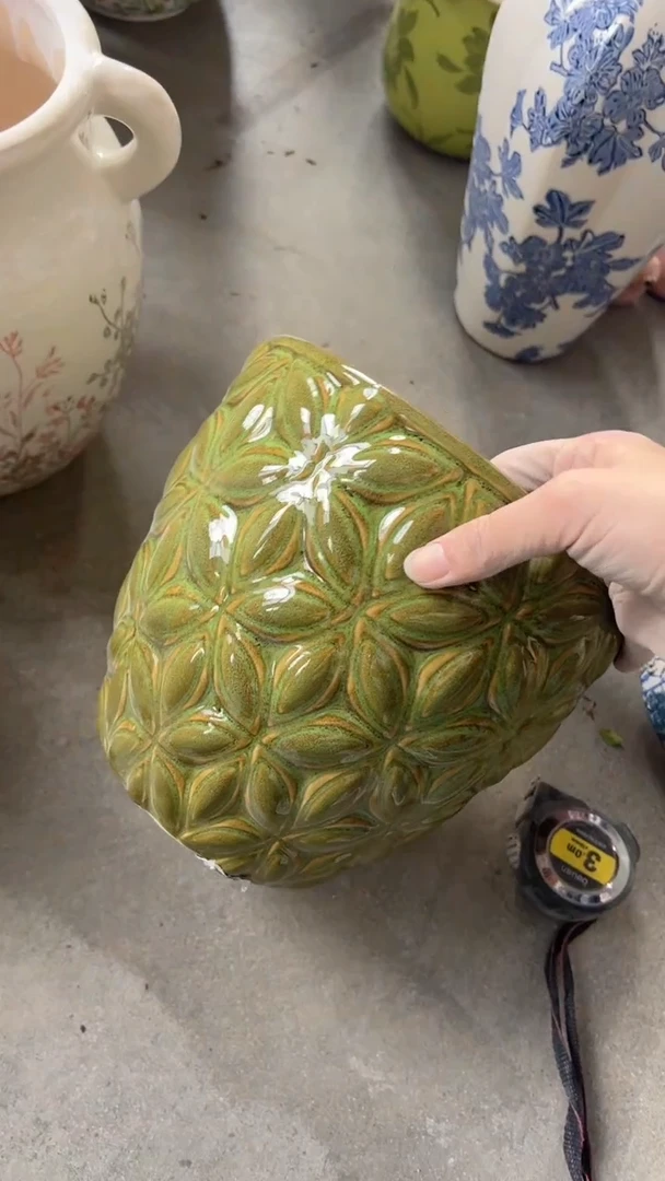 【闪购商品】陶瓷微瑕花盆高19.5cm内口18cm