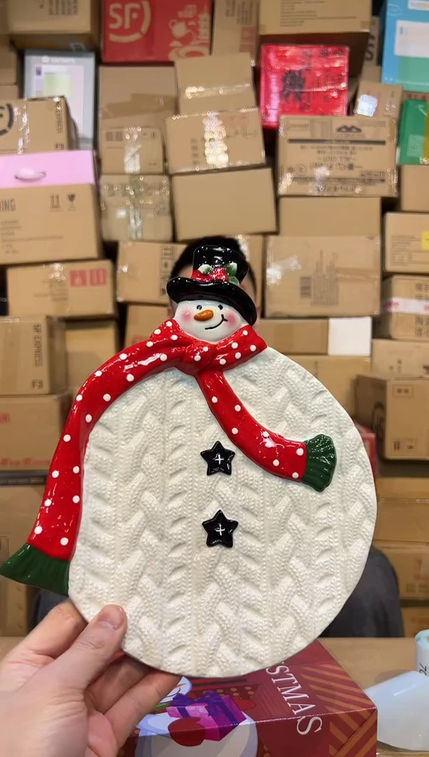 【闪购商品】杯特雷西原盒雪人盘子A