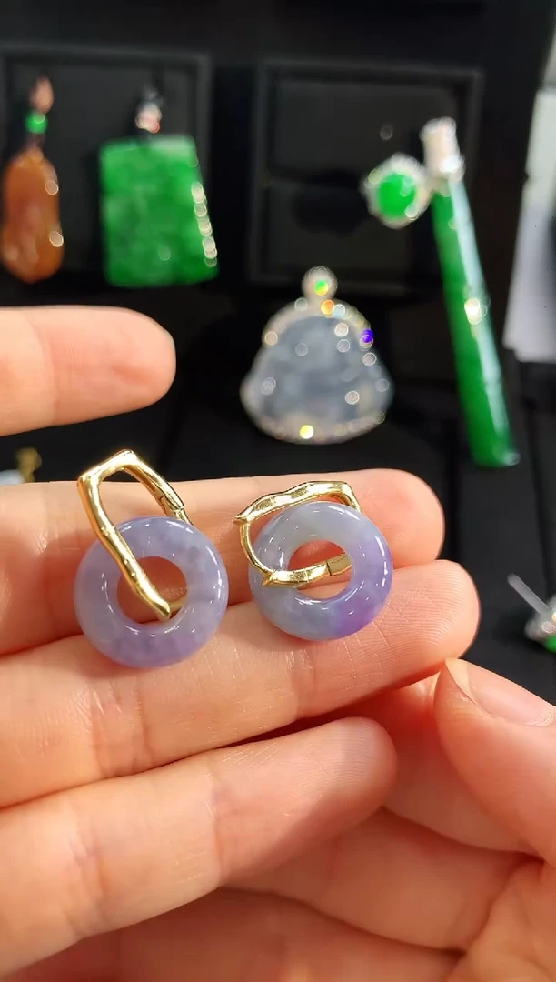 【闪购商品】翡翠耳饰银S925镶嵌耳饰