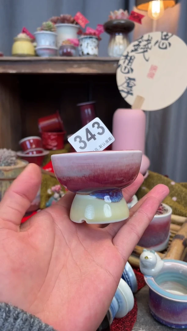 【闪购商品】摆件343景德镇手工花盆 默认微瑕