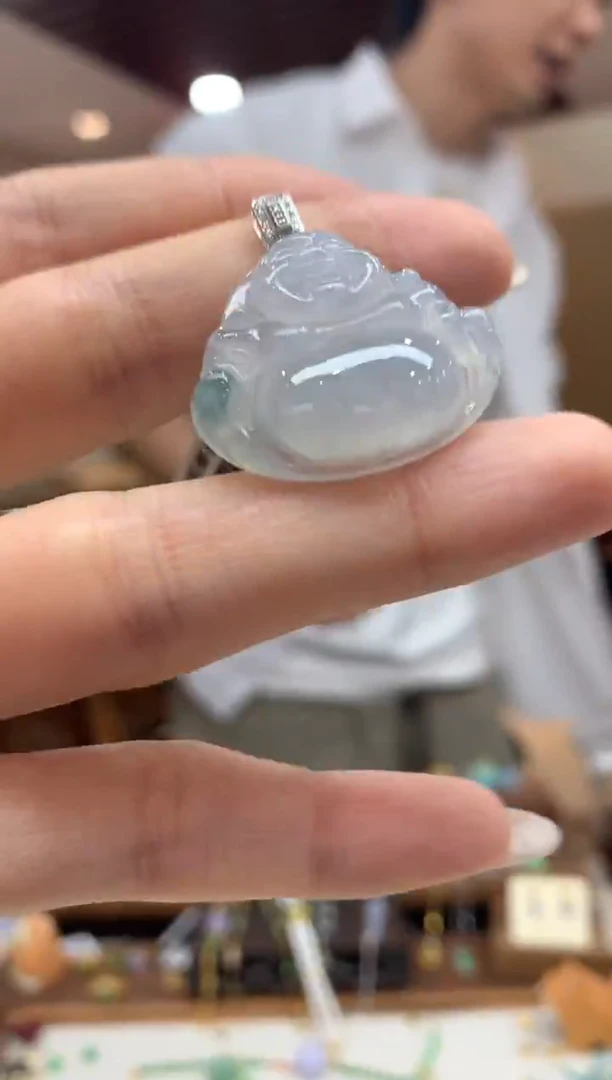 吊坠(不含链)18K金镶嵌翡翠佛公