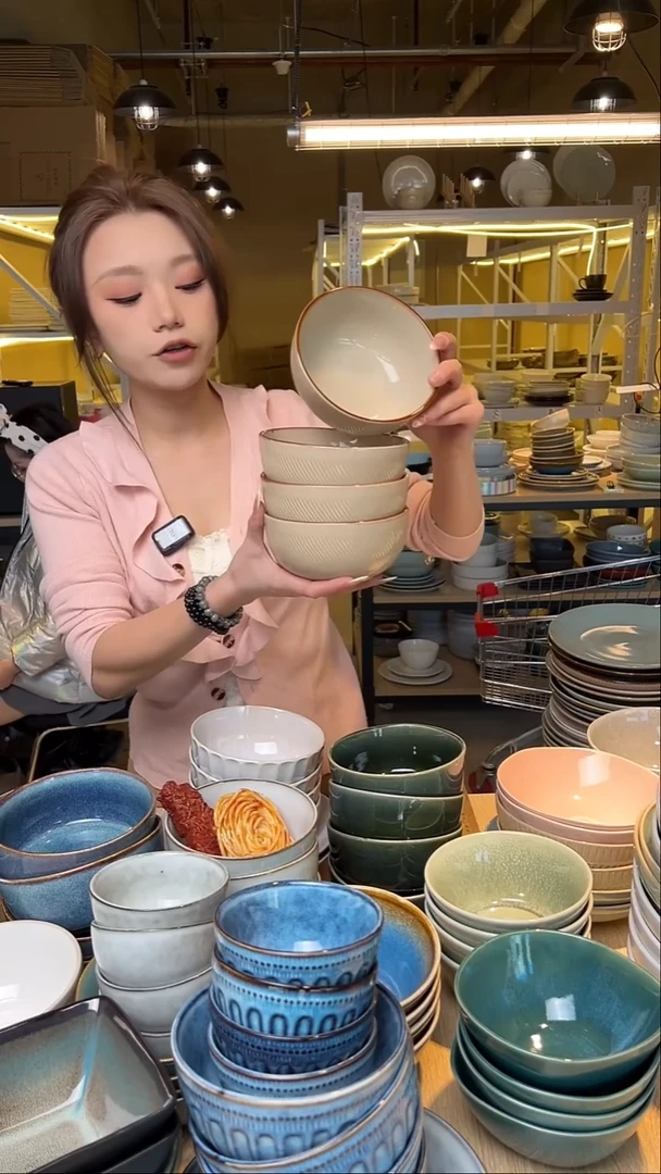 瓷60【瑕疵】外贸尾货窑变釉下彩