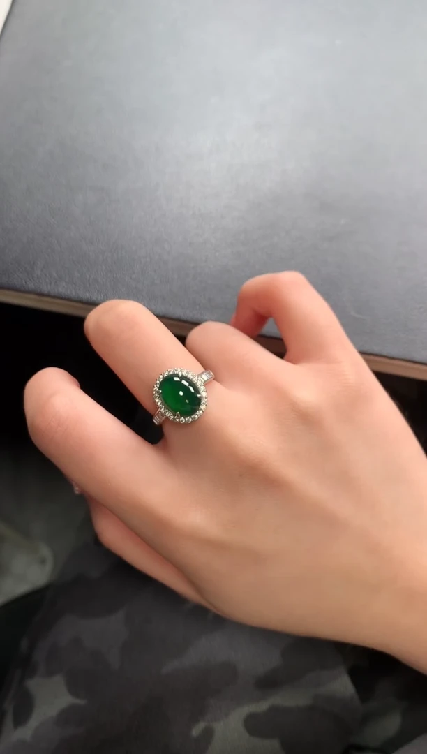 【闪购商品】翡翠戒指银S925镶嵌6315