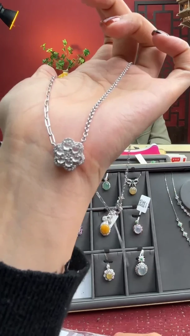 颈饰银S925镶嵌翡翠002853r