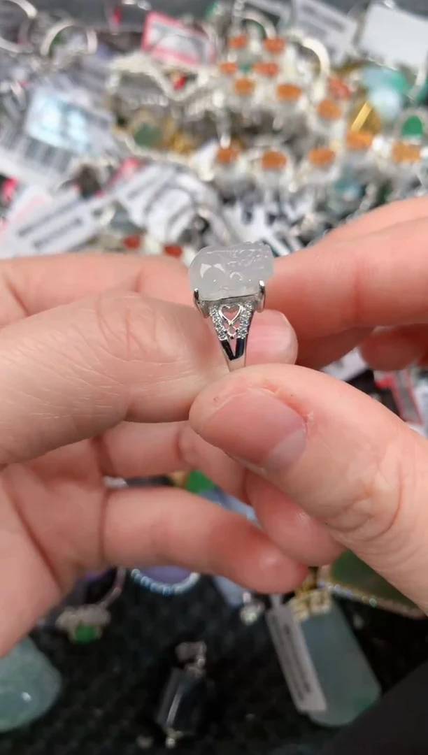 银S925镶嵌戒指翡翠1212---2