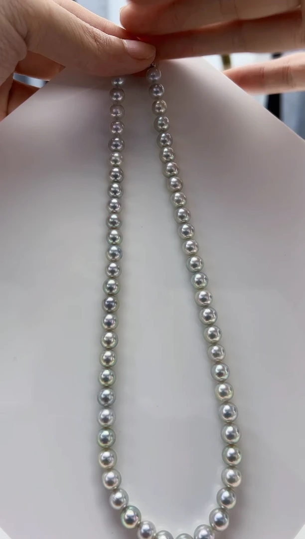 海水珍珠银S925镶嵌颈饰Z25海水真多麻满串