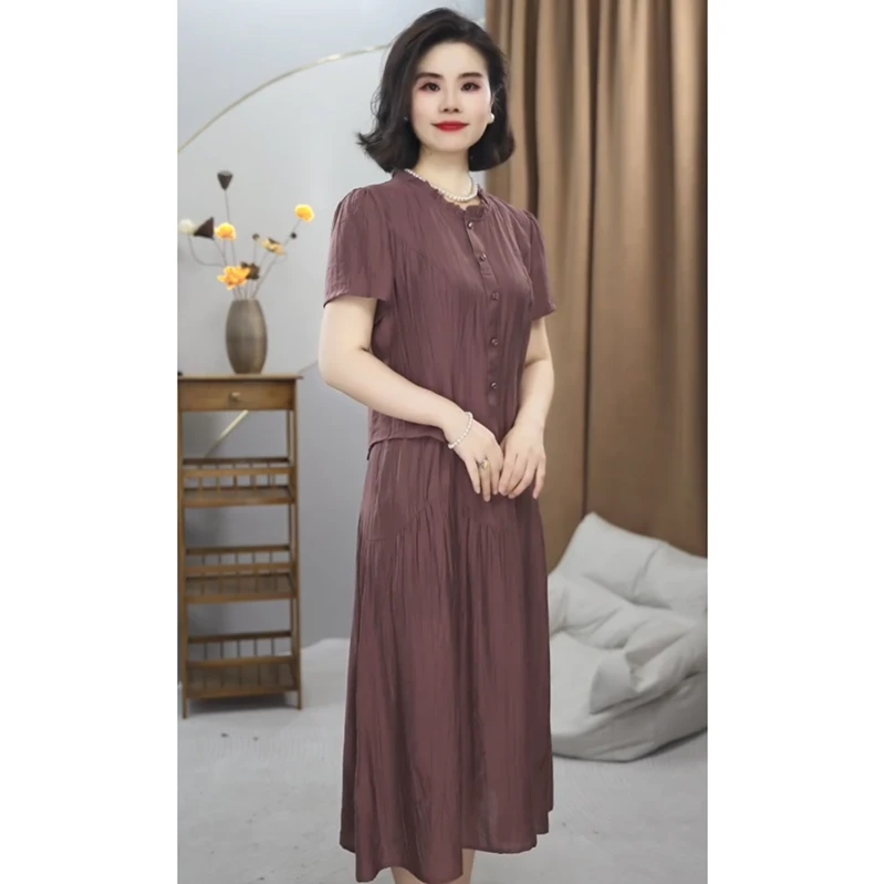 3033款夏季新款气质假两件时尚显瘦中长款连衣裙