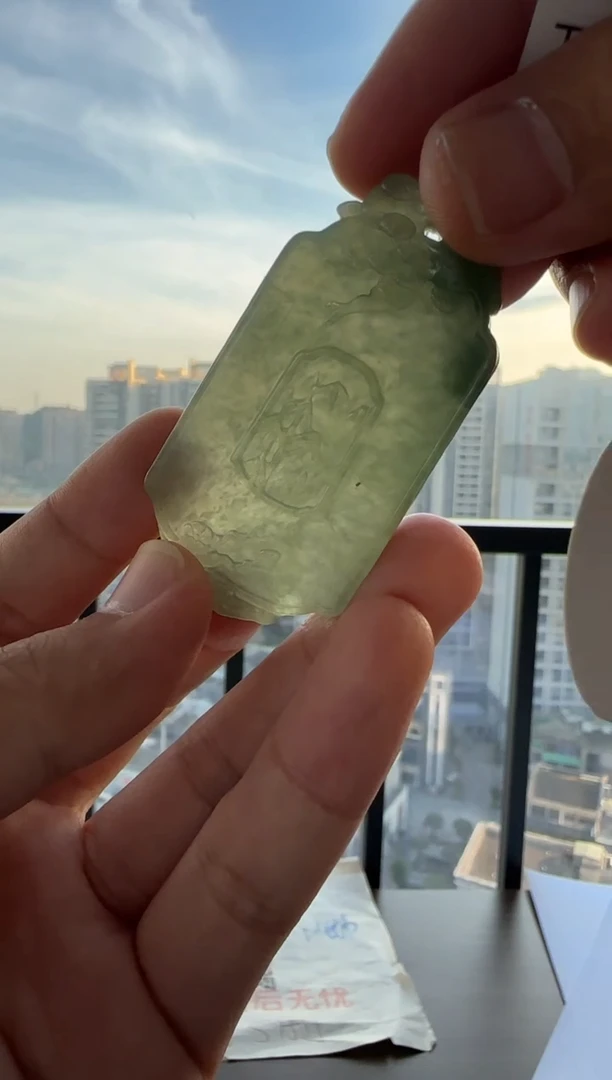 颈饰未镶嵌翡翠天然翡翠A货孤品一件