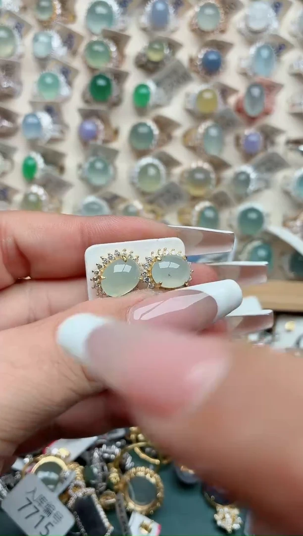 吊坠(不含链)银S925镶嵌翡翠.