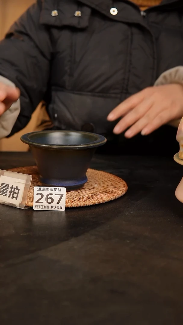 【闪购商品】瓷片267泥泥手工花盆口10高7