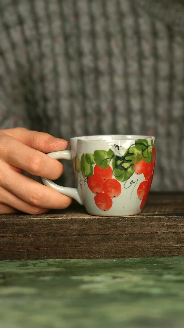 陶瓷青诗集手工手绘瓷器