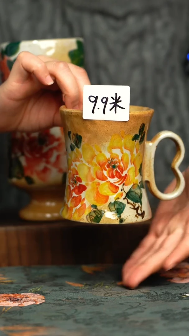 杯釉下彩手工手绘同款陶器