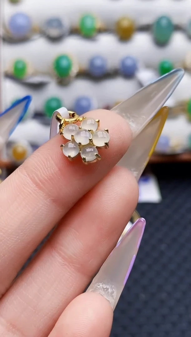 银S925镶嵌戒指翡翠3845